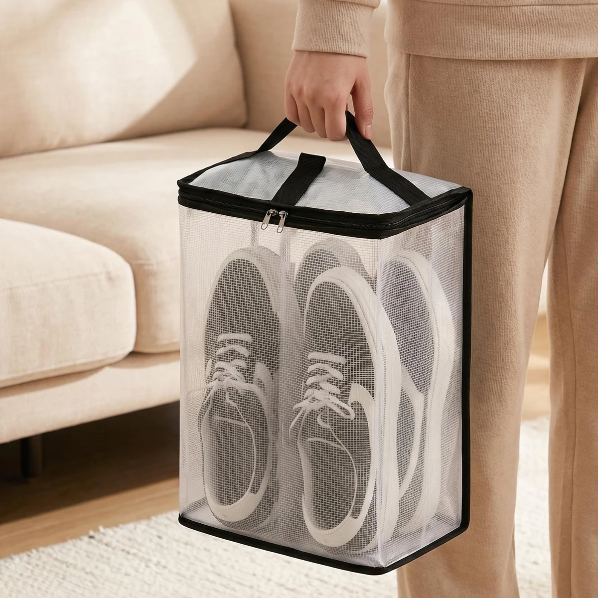 Travel Shoe Bags Foldable Shoes Storage Bags Hanging Shoe Storage Bag  Waterproof Bed Sheet Cover Clear Storage Bag