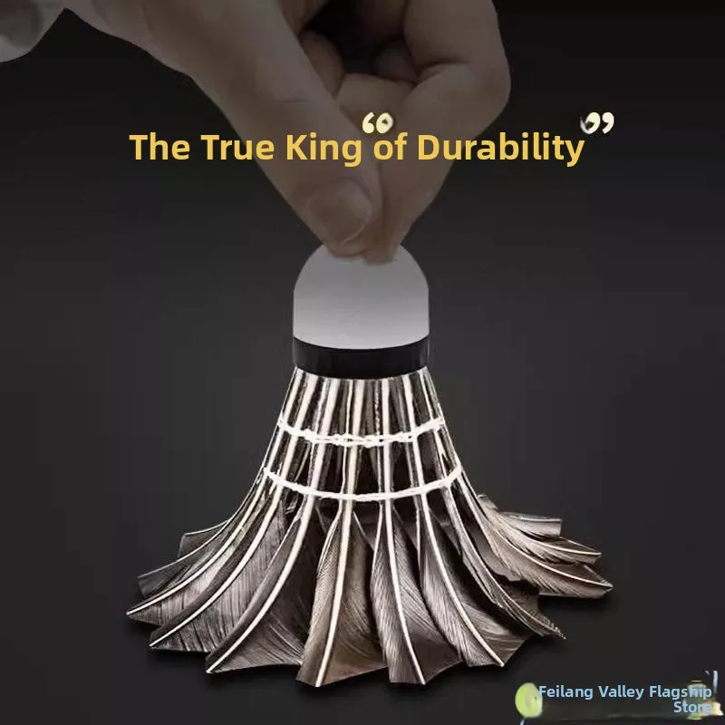 

Прочные воланы для бадминтона из гусиного пера, черные, стабильный полет, для тренировок и соревнований, специальные для использования в помещении и на улице, новая модель