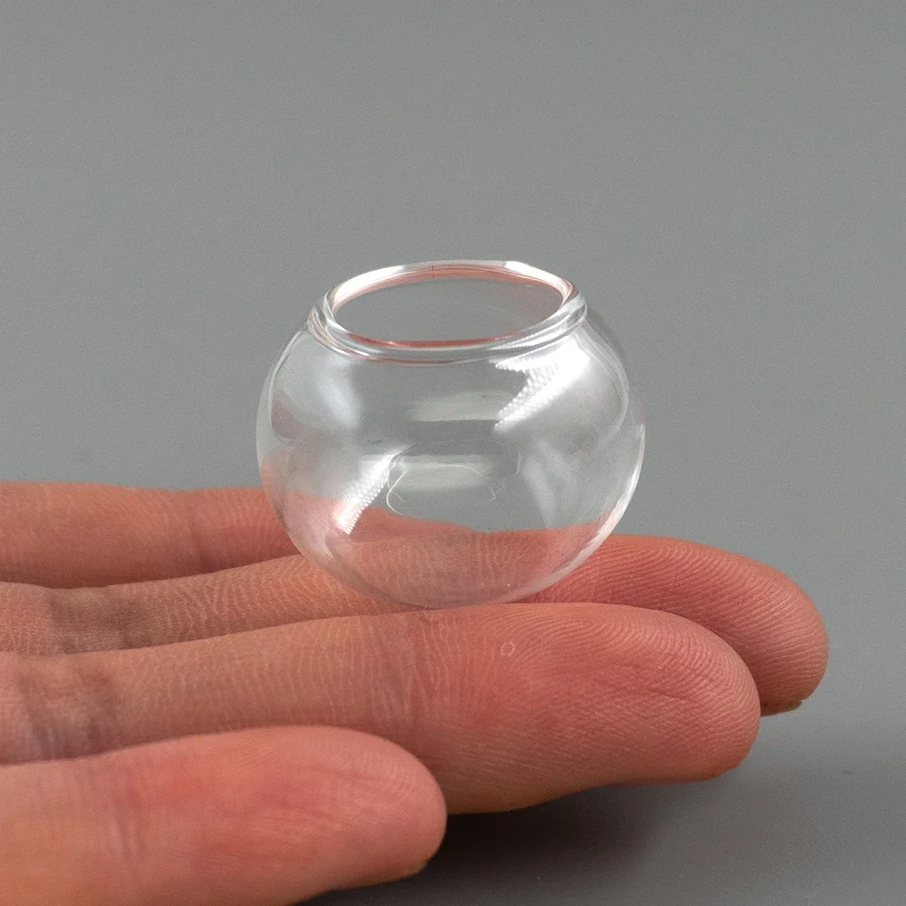 1/12 Dollhouse Miniature ปลาแก้ว Jar Fishbowl รุ่น Mini ถังปลาของเล่นสําหรับตุ๊กตาอุปกรณ์ตกแต่ง