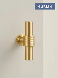 Nurlin Solid Brass Vintage Hemp Rope Shape Personalized Cabinet Furniture Drawer Door Handle Knobs T-bar Pull