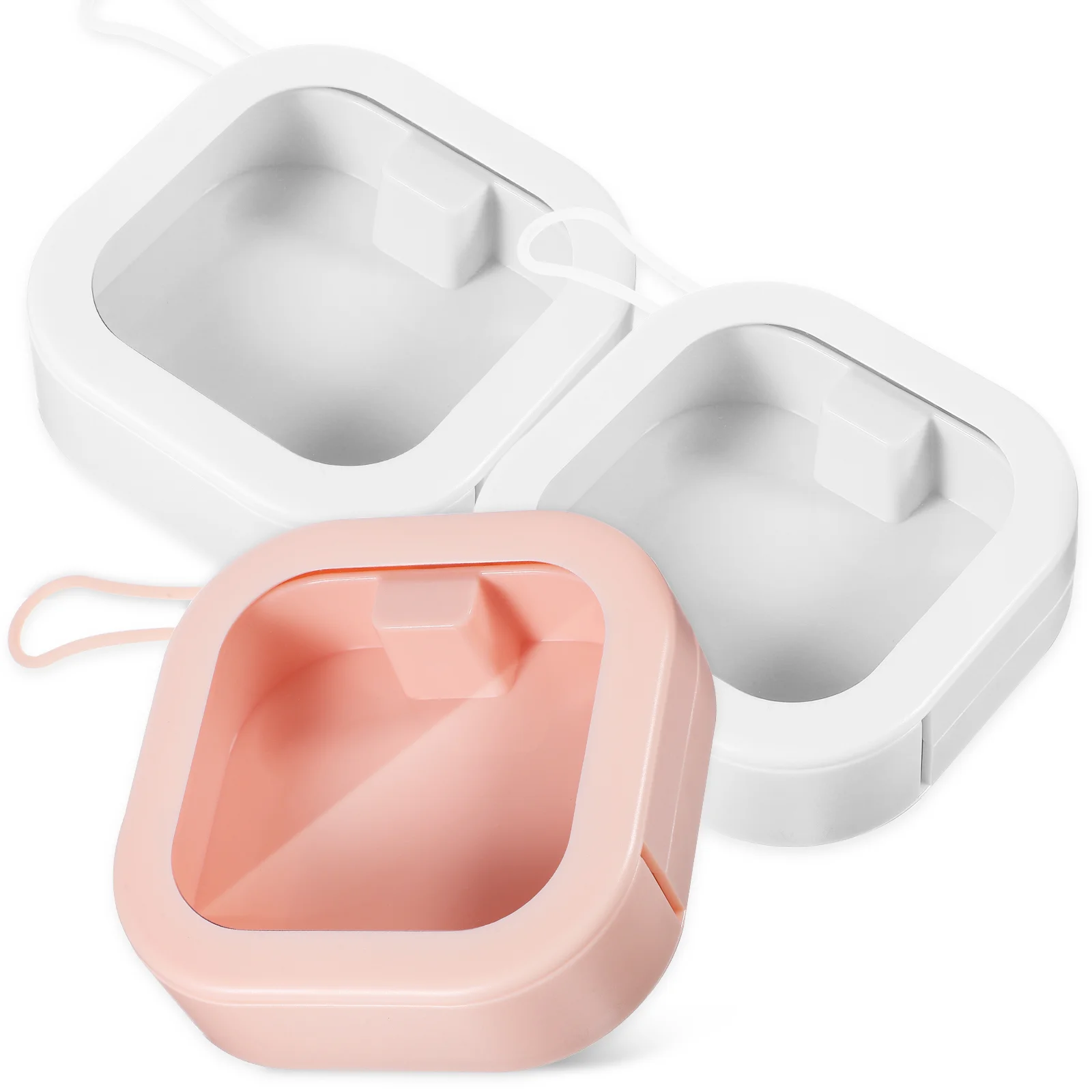 

3 Pcs Box Push Storage (2 White + 1 Pink) Pieces Case Jewelry Holder Container Bracket Traveling