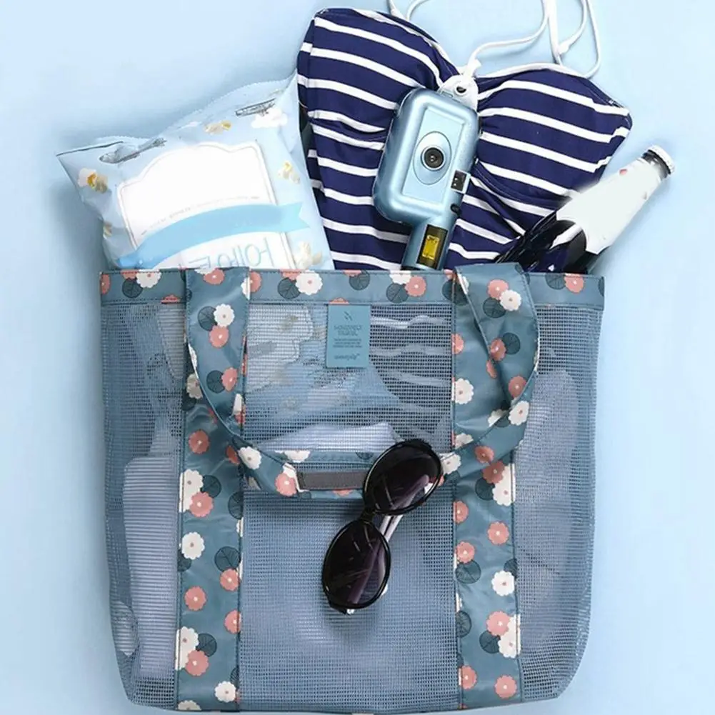

Large Mesh Beach Storage Bag - Oversized Travel Bag Foldable Storage For Beach/Picnic, Shoulder Bag Outdoor Travel E8K9