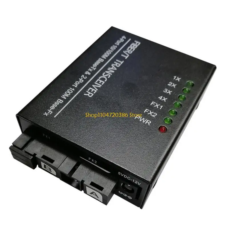 K0EA 100m 4 Electrical 2 Optical Single-mode Switch Single Mode Single Fiber Optical Fiber Transceiver Photoelectric Conver