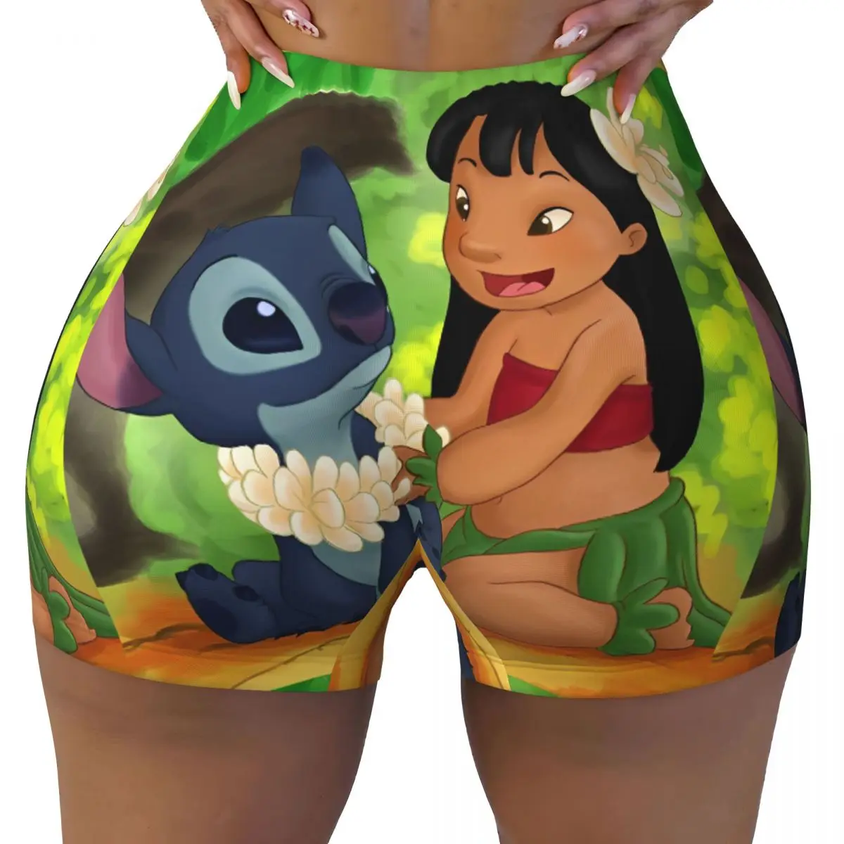 

Woman Fitness Yoga Lift Short Lilo And Stitch High Waist Shorts Fitness Gym Sports Leggings