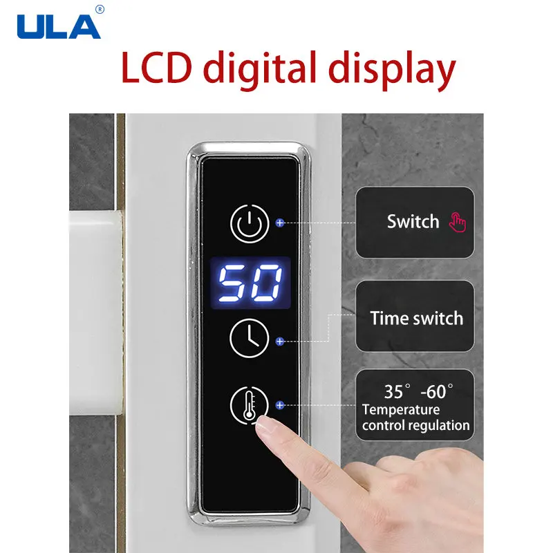 Bathroom Electric Towel Rack Temperature Digital Display Heating Towel Rack Towel Dryer Smart Home Heated Towel Rail Warmer