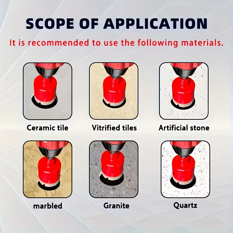 Tile Diamond Core Drill Bit Set with Plastic Case 6‑35mm 12Pcs Hole Saw for Marble Granite Glass Work