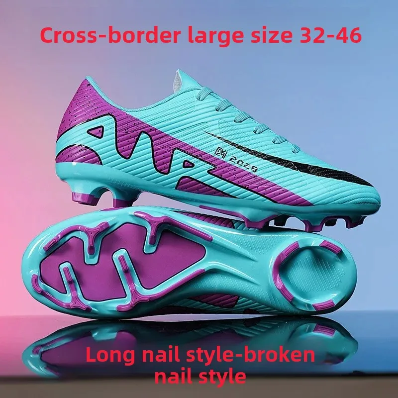 New Style Wholesale CROSSBORDER Men's Soccer Shoes Children's Adults Anti-Slip Competition Training Shoes With Embroidered Logo