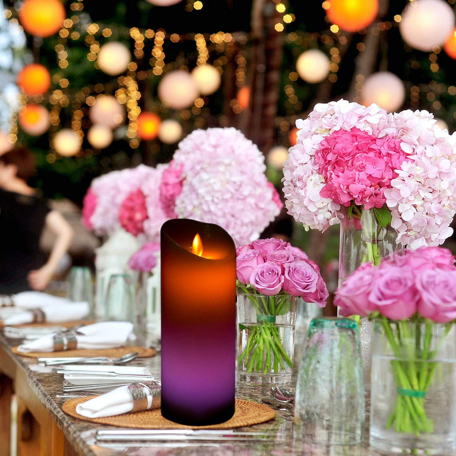 

2 Pcs Electronic Realistic Flameless Candles Flickering Electric Tealights LED Lamp Plastic