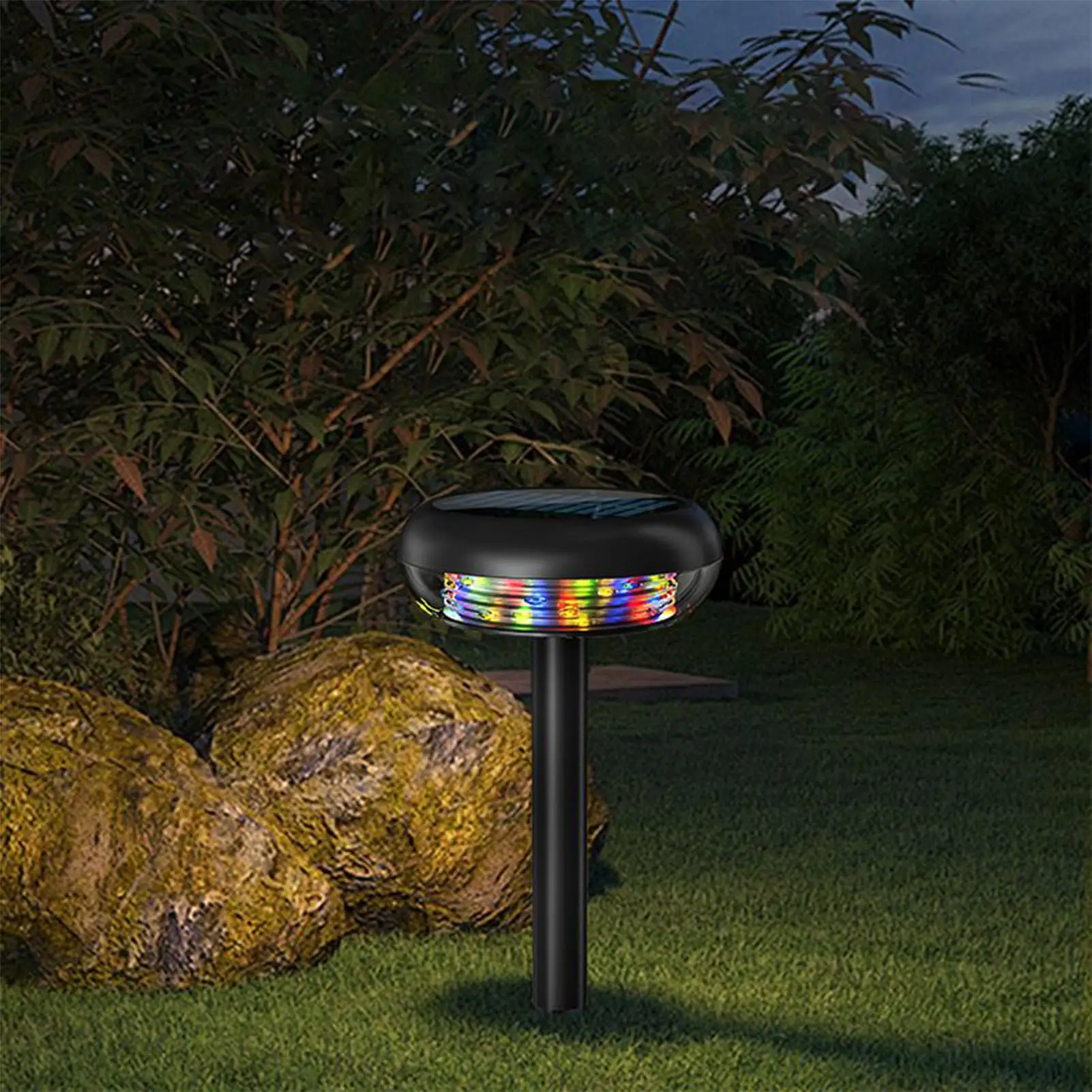 Solar Powered Outdoor Lights Rechargeable 3 Modes Detachable Stake Color Changing Outdoor Pathway Lights For Garden Patio Porch