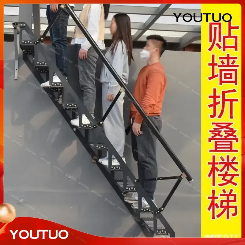 for Folding Stairs Loft Duplex Floor Indoor Small Apartment Household Outdoor 66 Iron Floor Manufacturer