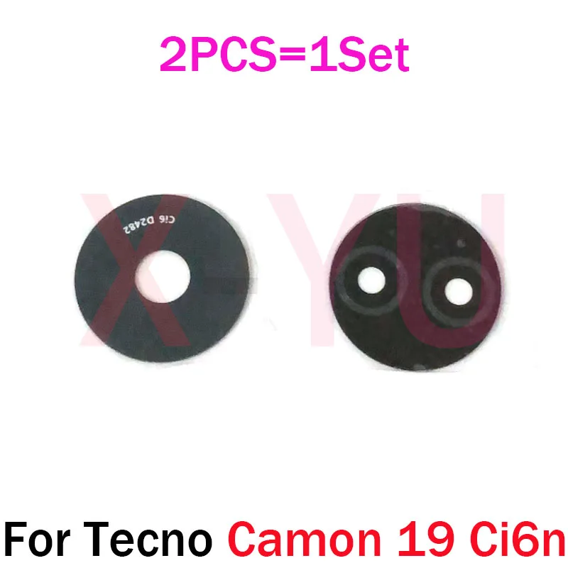 For Tecno Camon 19 Ci6n / 19 Pro CI8n / 19 Pro 5G CI7n / 19 Neo CH6i Rear Back Camera Glass Lens Cover With Ahesive Sticker