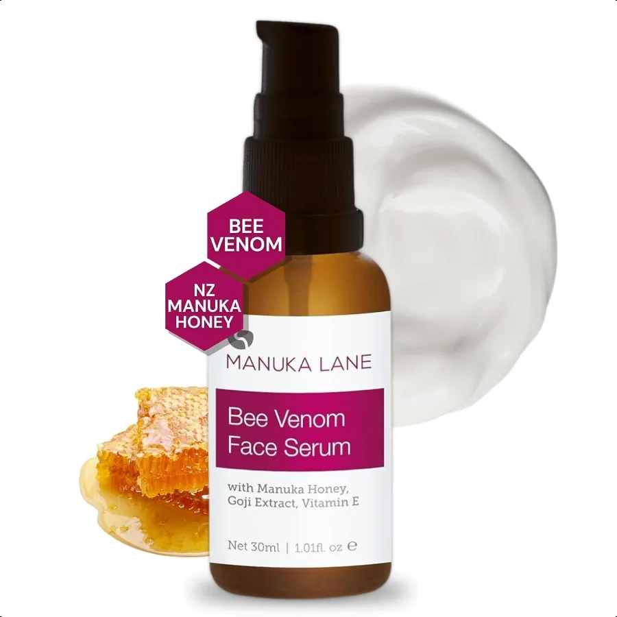 

Bee Venom Face Serum for Face and Neck with Manuka Honey Goji Extract and Vitamin E Plant Based Formula Carefully formulated to