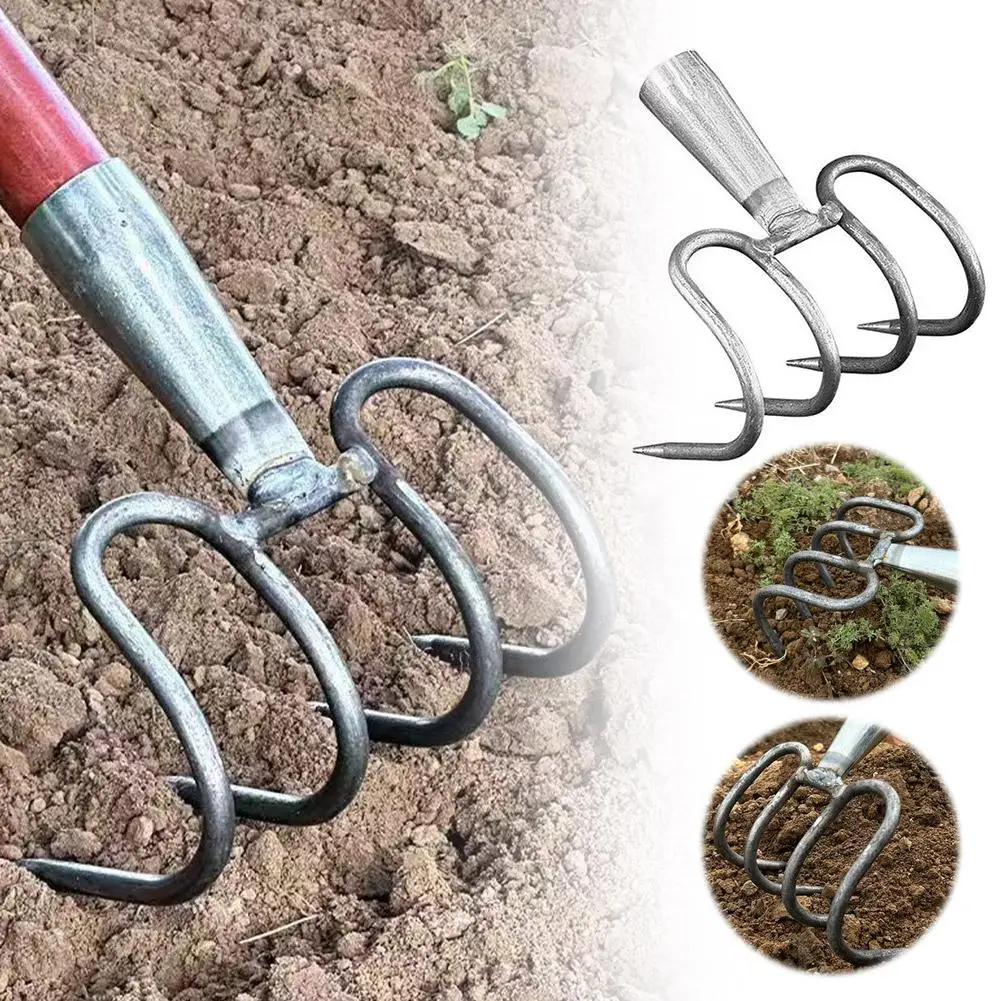 Thickened multi-functional stone rake Agricultural steel rake Professional Soil Loosening Tool for Gardening and Construction