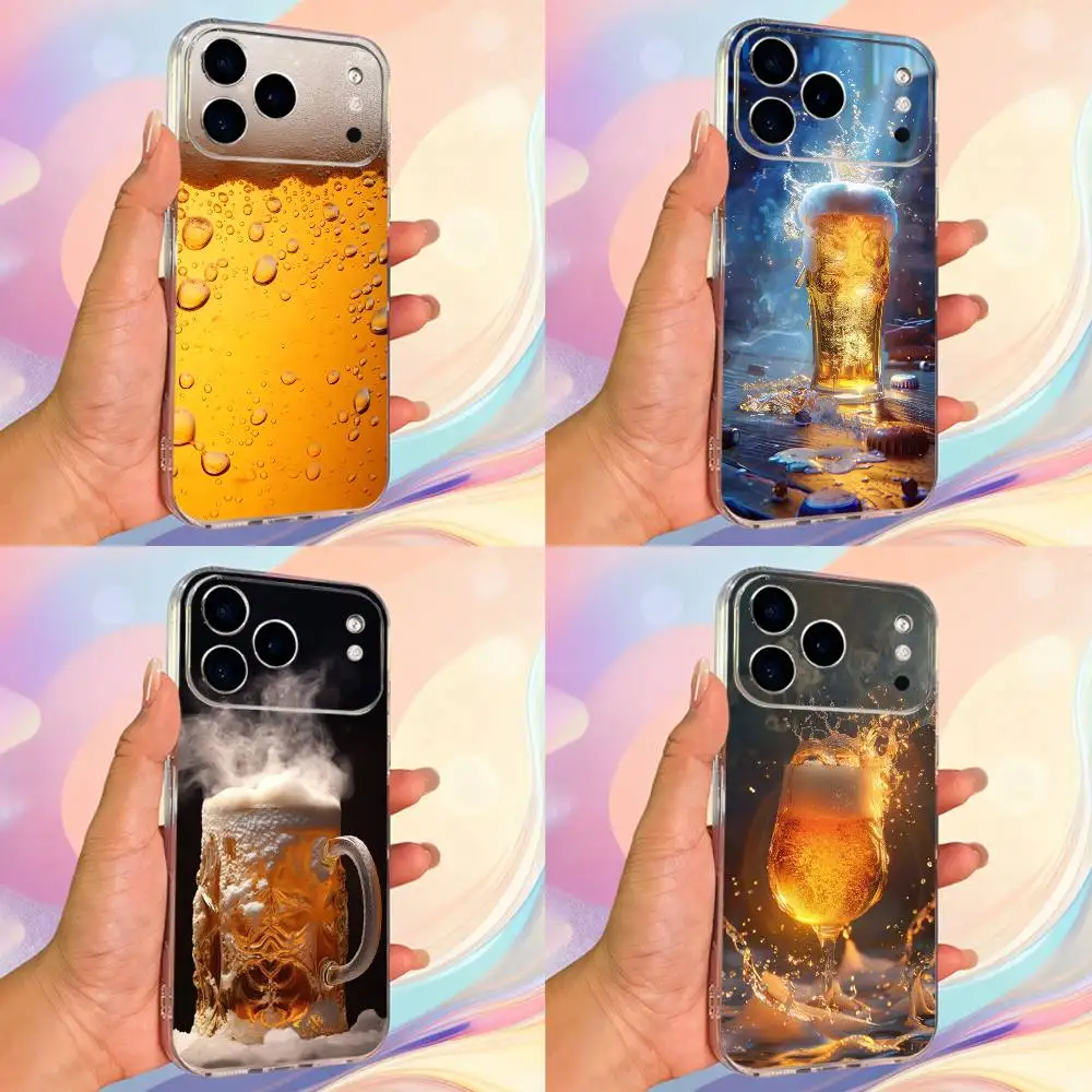 

Happy Art Beer Alcohol Phone Case For iPhone 14,13,12,11,17,16,15,Pro,Max,Plus,X,XS,XR,SE,Mini Transparent Soft Cover