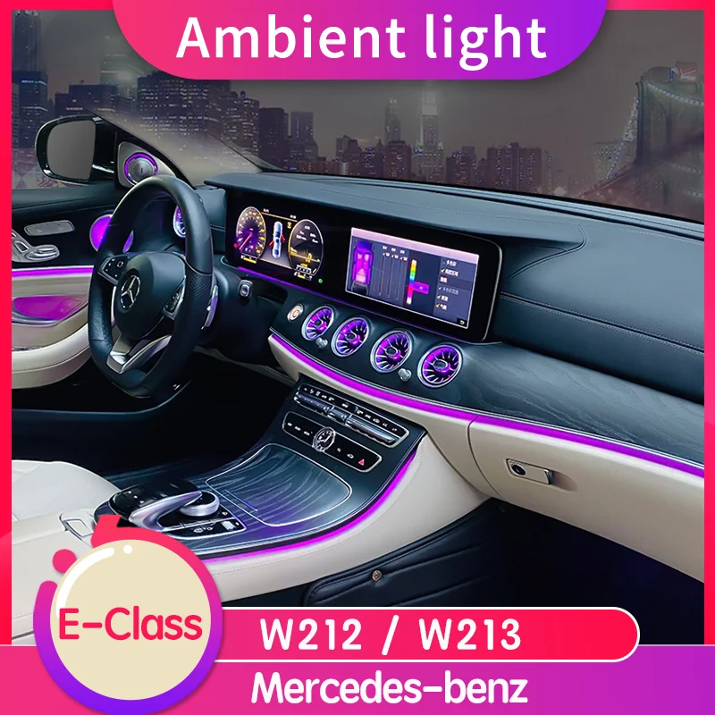 64 Colors LED Air Vents 3D Rotating Tweeter Speaker For Mercedes Benz W213 E-Class Coupe AMG E43 E53 E250 Interior Ambient Light