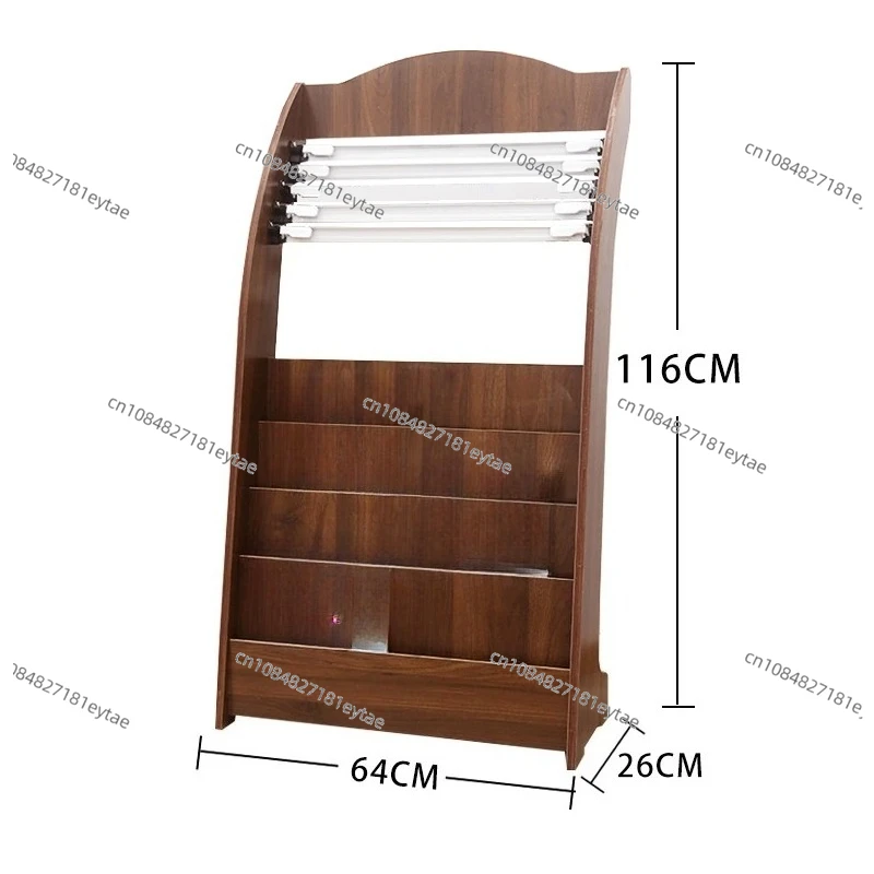 Light-colored newspaper rack Floor-to-ceiling magazine rack Vertical book High Quality