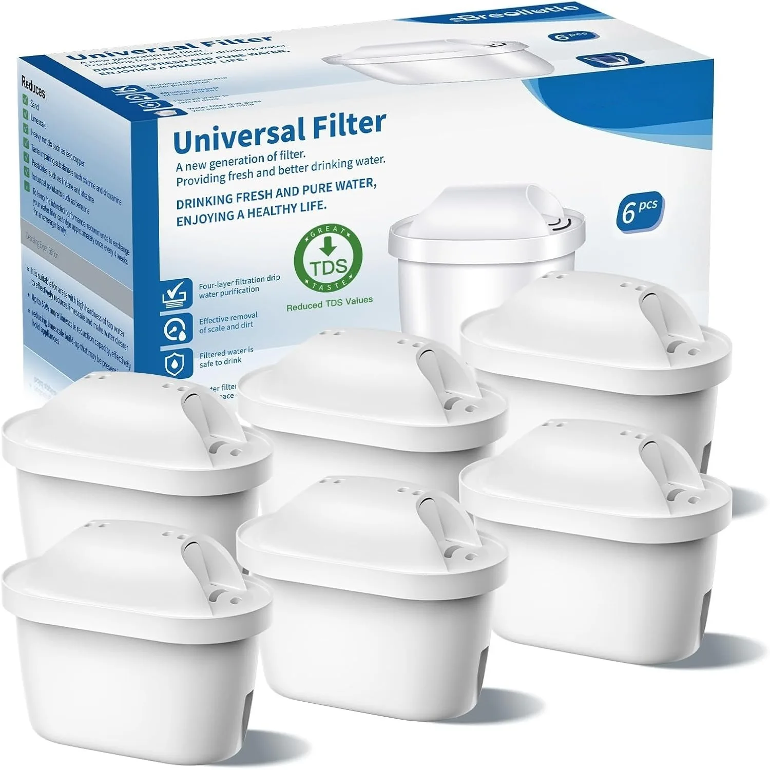Water Filter Cartridges Compatible with Brita Marella Jug Kettle, Water Filter Replacement for Brita Maxtra+ Plus Maxtra Pro