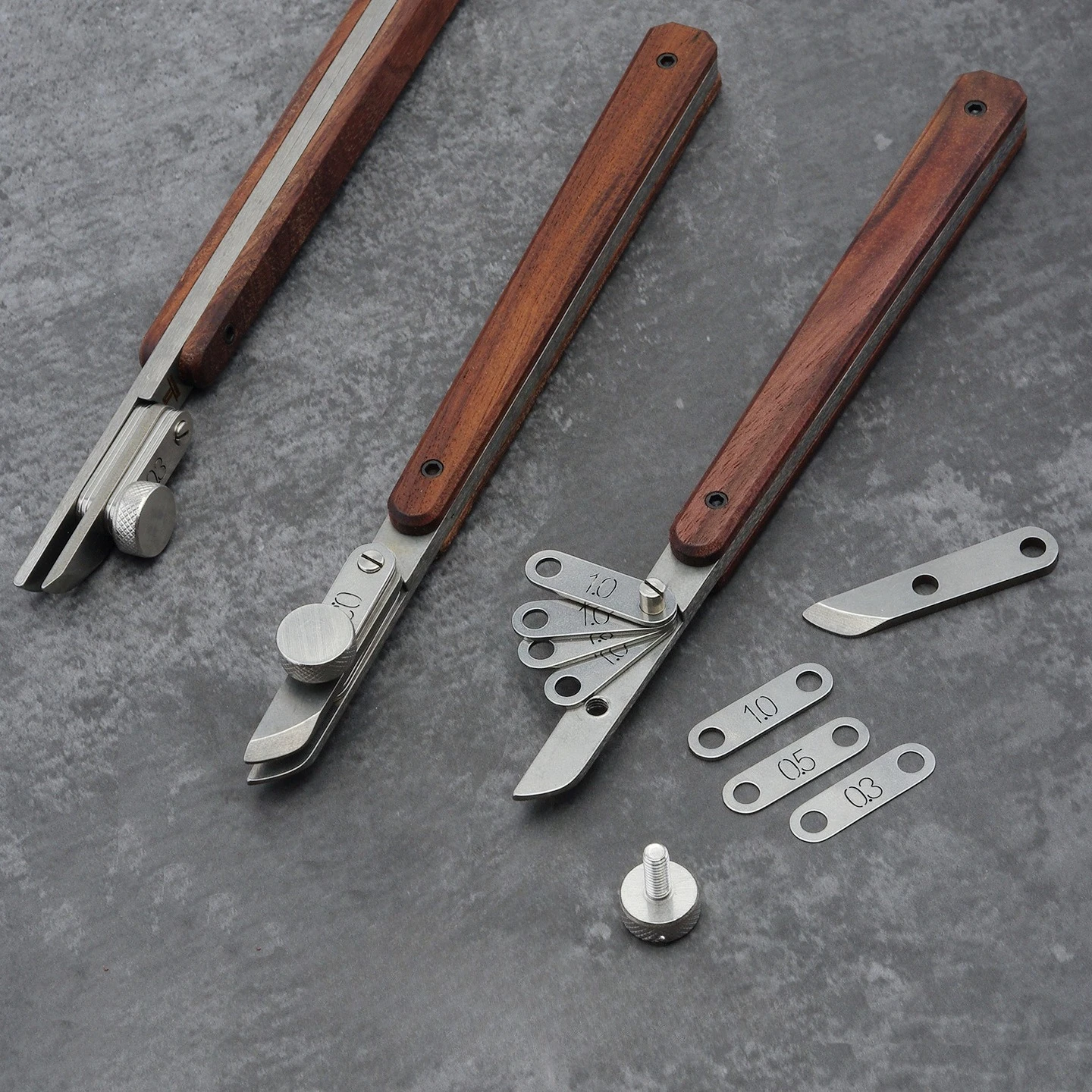 T20 DIY Leather Spacing Gauge Adjustable Pitch 0.3-5mm Handmade Sideline Marking Ruler For Leather Craft
