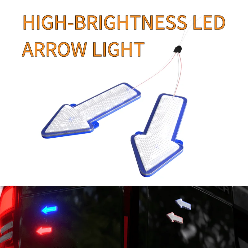 Universal Motorcycle Arrow LED Strobe Module Tail Brake Lamp Motorcycle Indicator Marker Light Car ATV Truck Side Warning Light