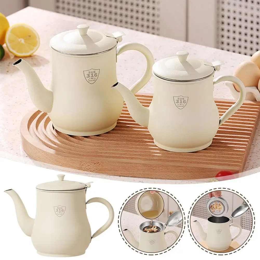 Food Grade Stainless Steel Oil Pot Kitchen Household With Removable Strainer Oil Separator Grease Storage Pot Kitchen Supplies view 5