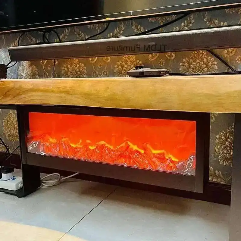 Simulated Fireplaces Home Living Room TV Cabinet Fireplace Flame Lamp Fake Firewood Flame Desktop Decoration Ambient Light