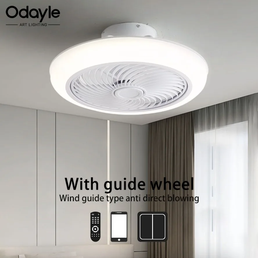 

LED Ceiling Fan Light Modern and Simple Silent Strong Wind APP Intelligent and Remote-controlled Dimming Decoration and Lighting