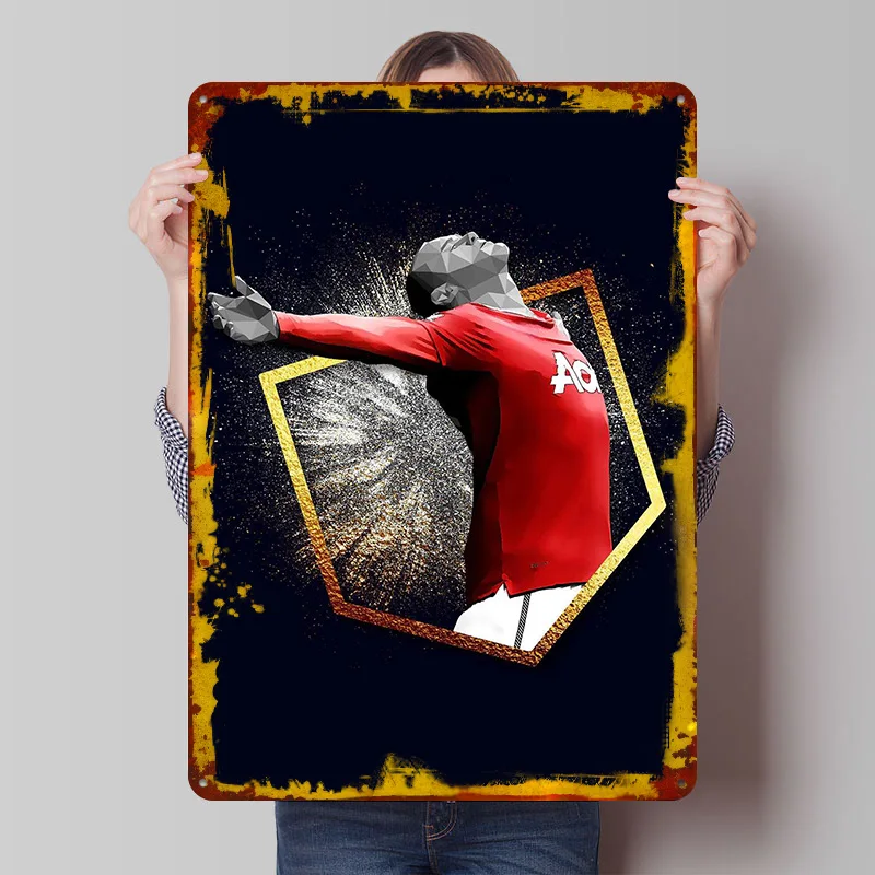 Wayne Rooney PT2 Metallposter Individuelle Wandkunst Retro Vintage Blechschilder für Männerhöhle Wohnzimmer Dekorationen Wohndekor-Artikel