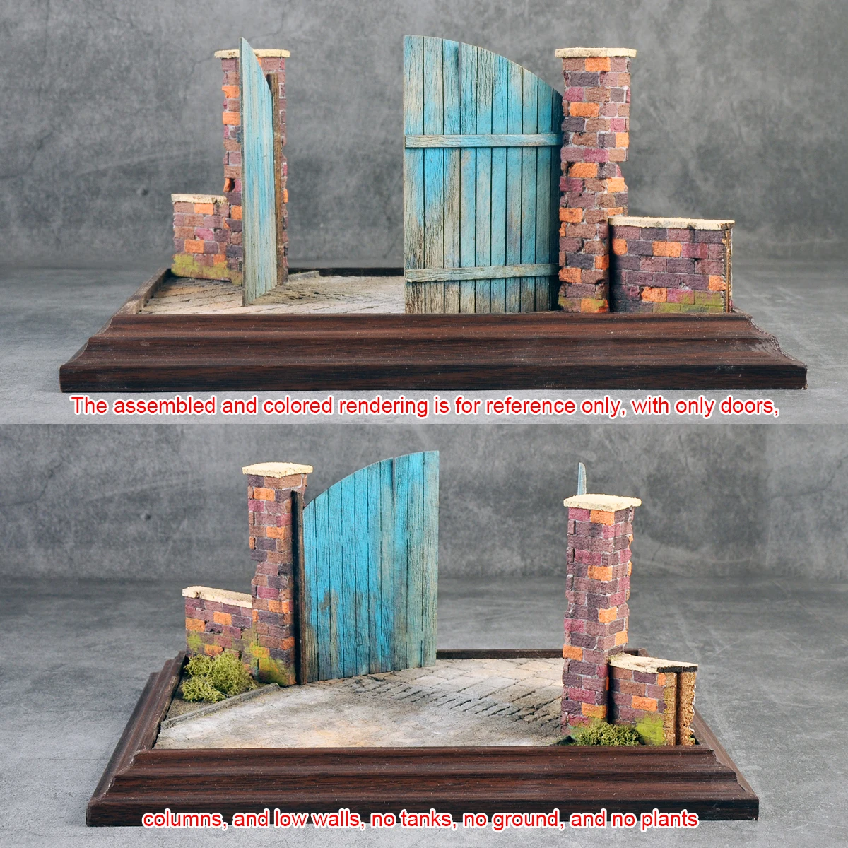 Architekturmodell-Bausatz Miniatur-Gebäude Holztüren Doppeltür Villa-Eingang Herrenhaus-Tor Diorama Maßstabsmodell-Bausatz 1/35 – Detail 2