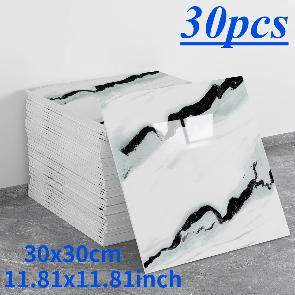 Pegatinas de azulejos para suelo, revestimiento de vinilo impermeable, azulejos de vinilo de mármol para cocina, dormitorio, suelo laminado, baño