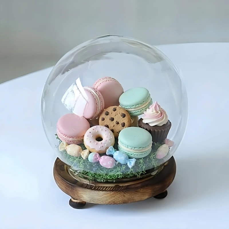 FS Round Glass Dome Home Decoration Diameter=12cm 13cm 15cm 18cm 20cm Three Legs Antique Base Transparent Cover Souvenir Gift