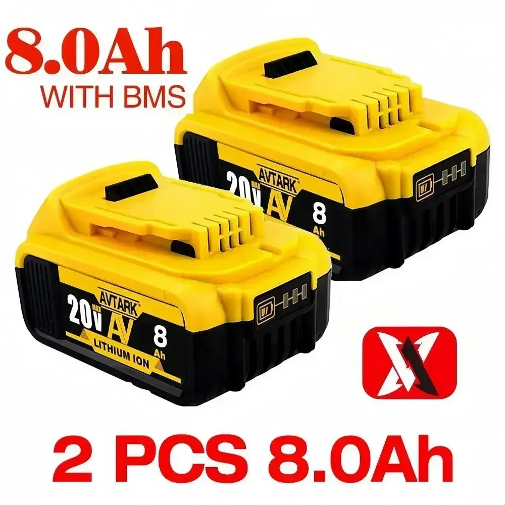 

Genuine 18V/20 Volt MAX 6.0Ah 8.0Ah DCB200 Replacement Li-ion Battery for DeWalt DCB205 DCB201 DCB203 Power Tool Batteries