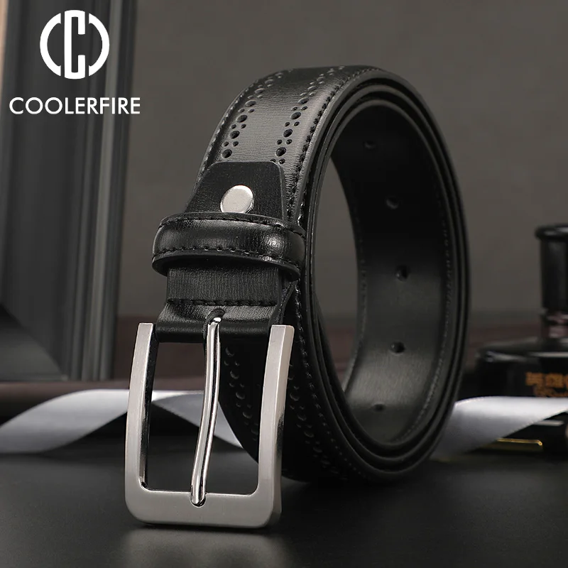 Environfor-Ceinture en cuir véritable pour hommes d\'affaires, haute qualité, mode, marque de luxe, créateurs de jeans, sangle décontractée, HQ226