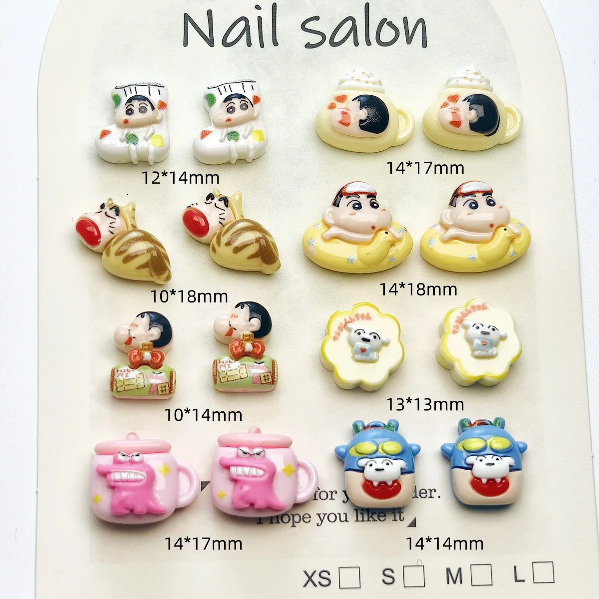 20Pcs Resin Mini Crayon Shin-chan Nail charm Art Flatback acrylic Figurines DIY Miniatures Decor Craft