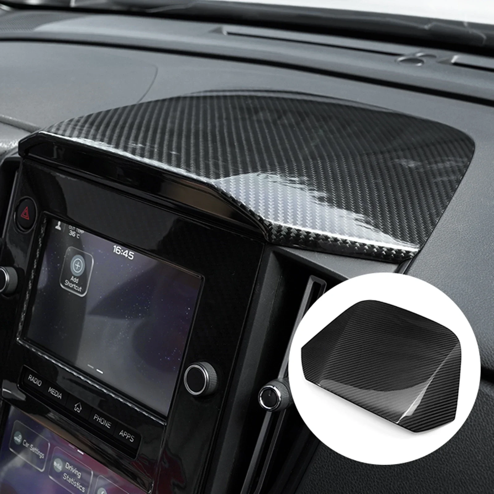 Pop For Subaru WRX 2022-2025 Dry Carbon Fiber Interior Dashboard Centre Cover Instrument Dash Panel Center Console Trim Decorati