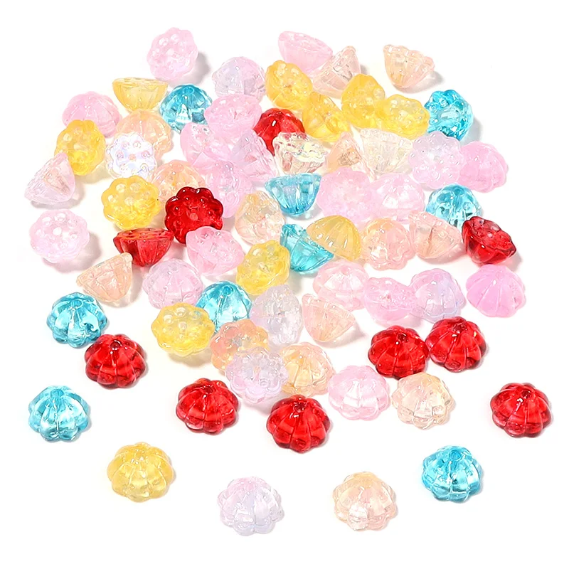 30 stücke Lotus form Lampwork Glasperlen 10x7mm gemischte Farbe lose Perlen für Schmuck machen handgemachte DIY Armband Charm Accessoires