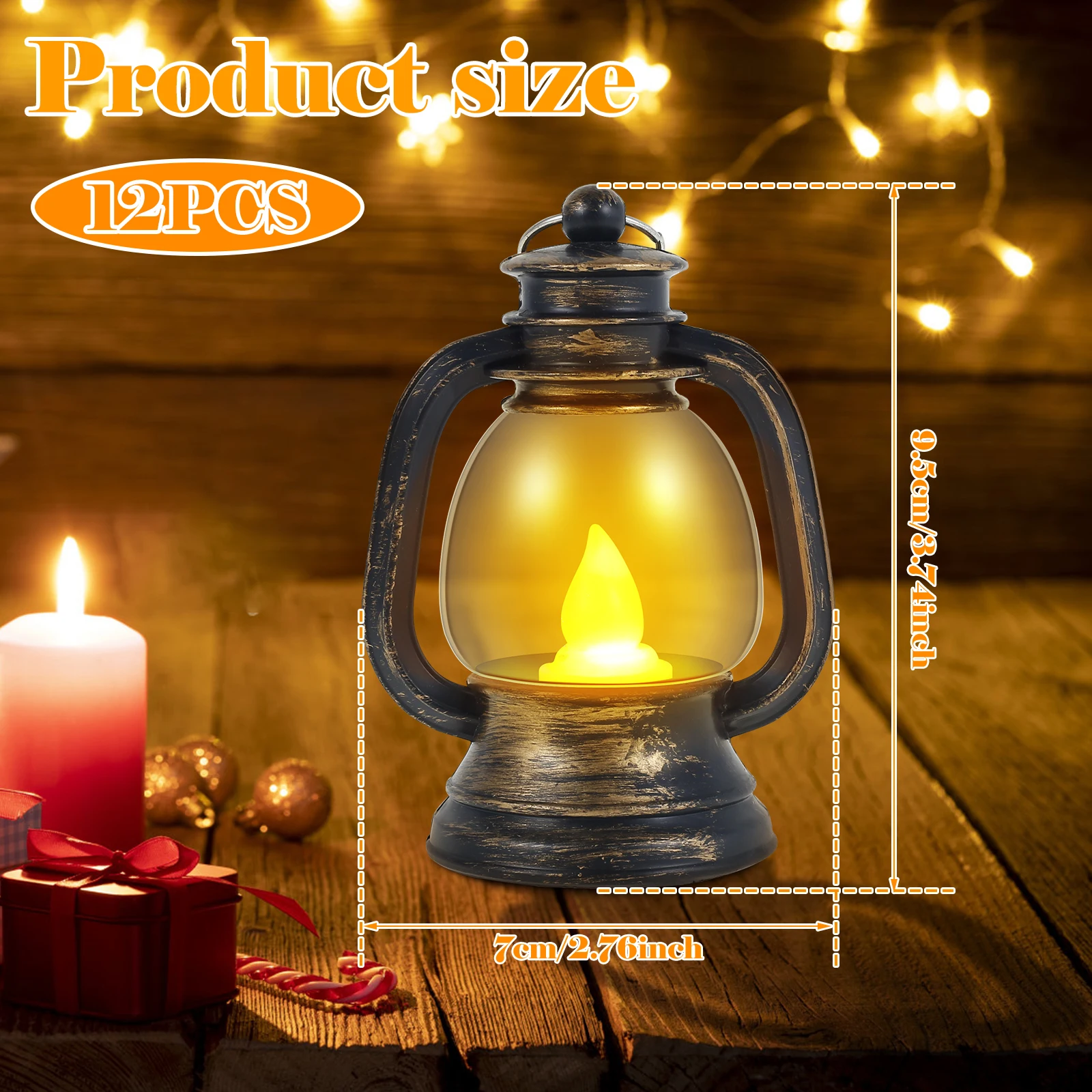 12 mini luci a candela a LED luci a candela in stile retrò luci a candela per atmosfera festiva per feste adatte per le vacanze in campeggio all'aperto