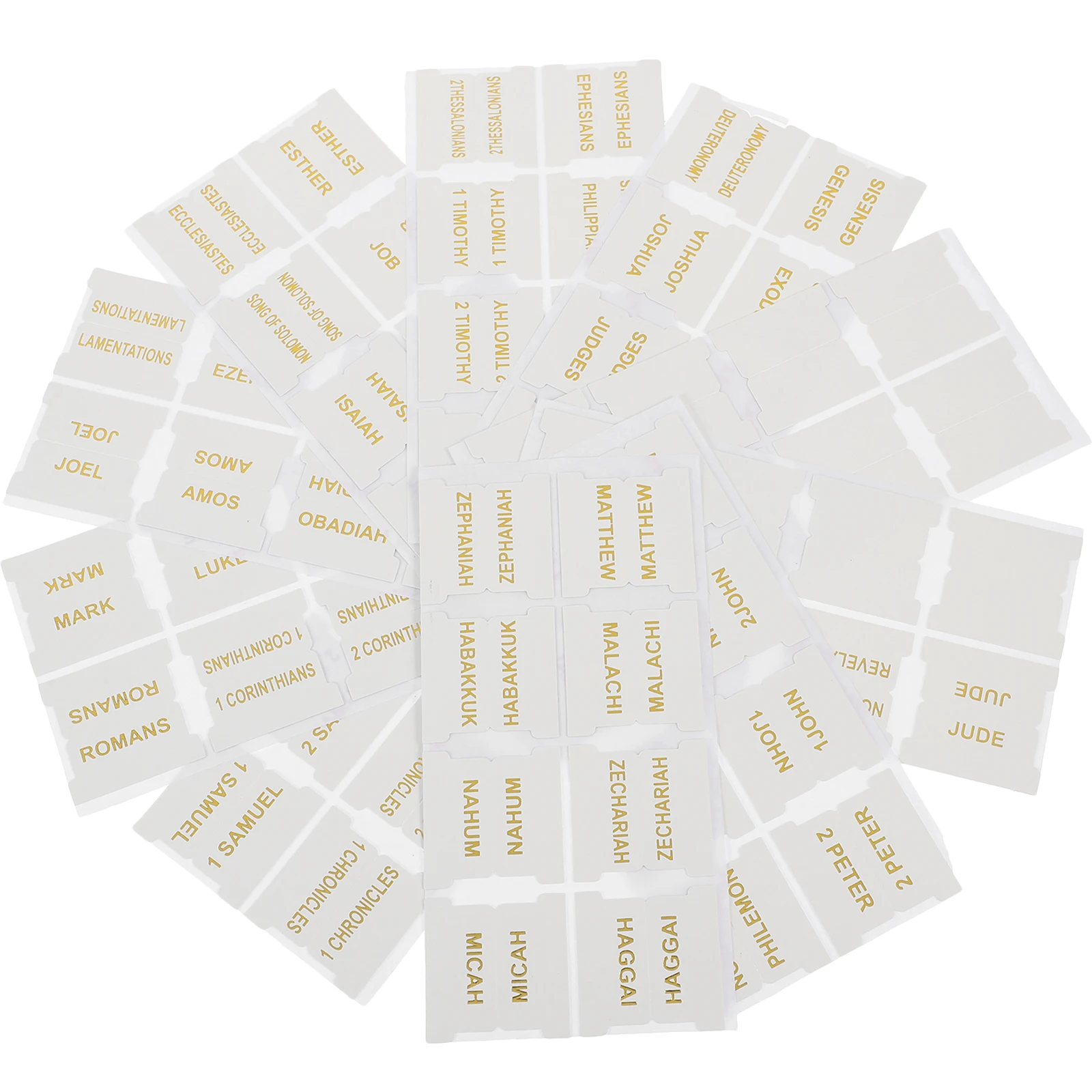 

10 Sheets Bible Tags Stickers White Gold Foil Book Tabs 80 Pieces Index Labels Study Supplies Durability Clear Font