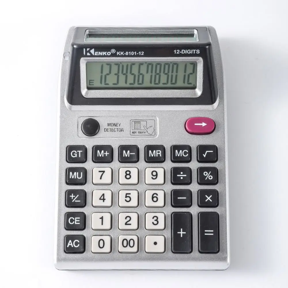 Dual Screen 12 Digits Calculator Multifunctional Large Screen Display Mechanical Calculator Portable Battery Powered