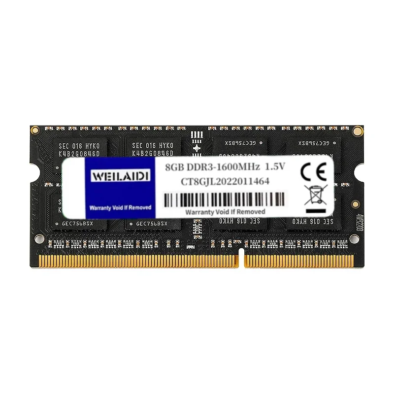 DDR3 DDR3L 4GB 8GB PC3-1.5V 1066 1333 1600MHz Laptop memory PC3L-1.35V 8500 10600 12800 SODIMM  NON-ECC 204Pin Memories Ram