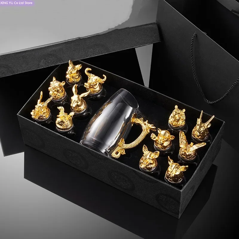 

Знаки зодиака, набор бокалов для вина, бытовой диспенсер для вина, стеклянные наборы для бара в китайском европейском стиле, посуда, красивый подарок