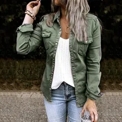 Denim Jacket With Fur Black Jean Jacket Denim Jacket Mid Length Denim Shirt Coat Fashion New Slimming Solid Women Jacket Top