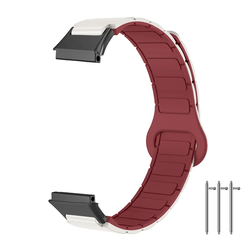 

12mm Upgraded Magnetic Watch Strap For Huawei Band 7 Armor Style Quick Release Lightweig Skin-friendly Silicone Smart Watchband