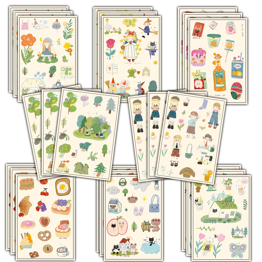 

8/16 шт. наклейки в корейском стиле с простыми линиями, граффити, мотоциклами, для канцелярии, багажа, кафе, гостиной