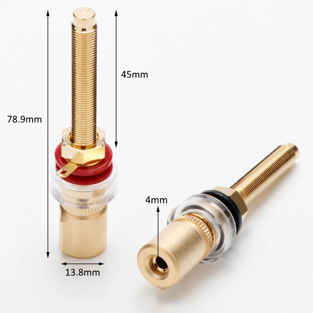 Preffair Hifi pozłacane gniazdo profesjonalne złącze zaciskowe AMP kabel głośnikowy audio do gniazda wtykowego bananowego 4mm