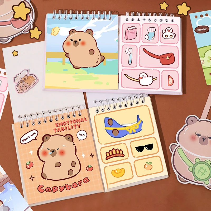 

1 комплект, милые наклейки с изображением животных капибары, наклейки с героями мультфильмов, граффити, сделай сам, водонепроницаемые наклейки с капибарой, детские игрушки, подарки