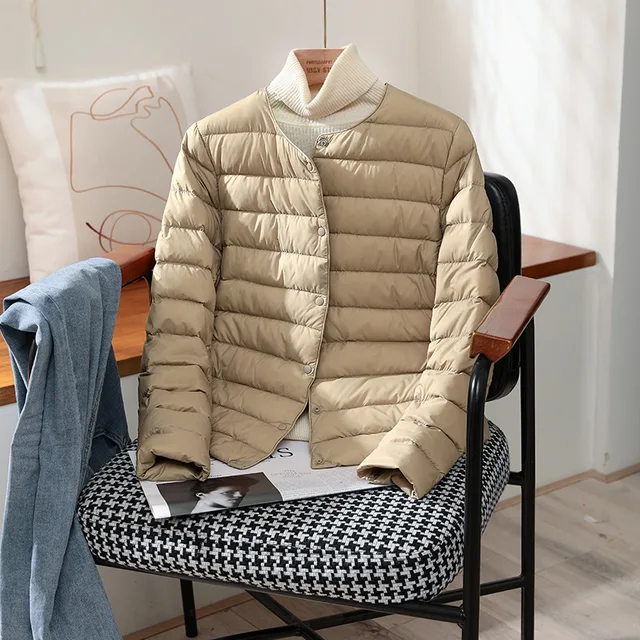 2026 New Arrivals Autumn Winter Warm Women White Duck Down Slim Jackets Female Fashion Ultra Lightweight Packable Puffer Coats 2