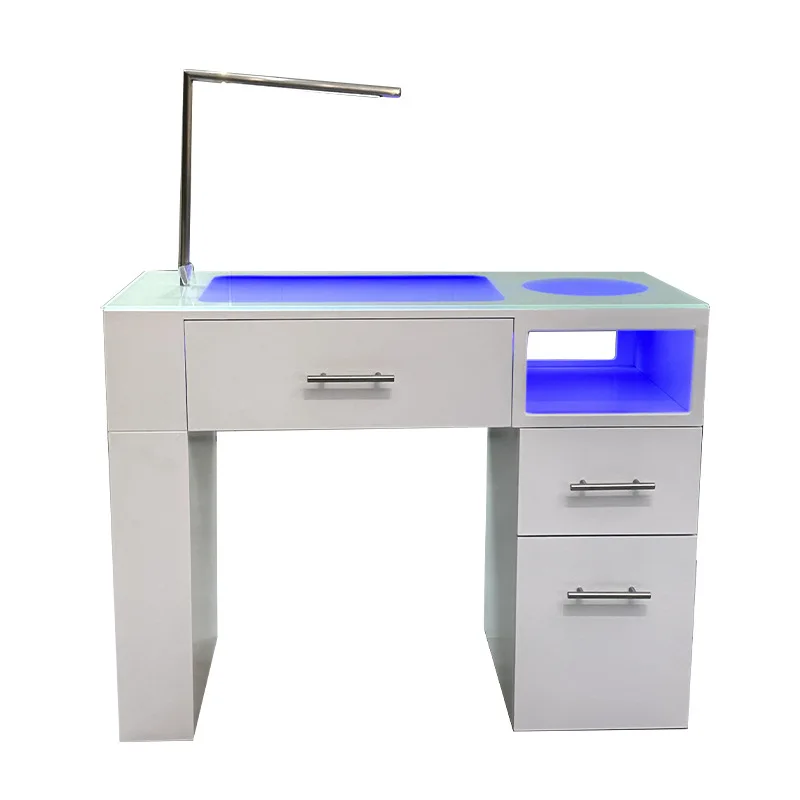 Nail Salon White  with Drawer Cabinet Solid Wood  Table Simple  Table