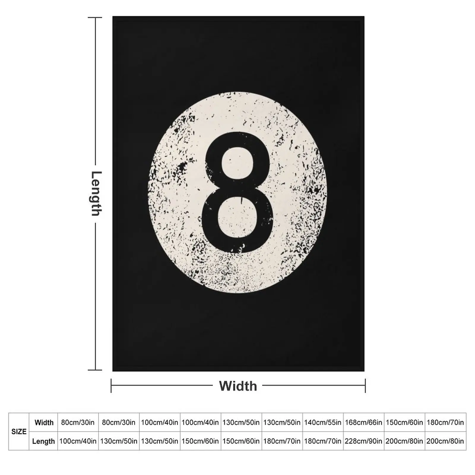 Black pool billiard ball number 8 Pool 8 Ball vintage Throw Blanket couch cozy soft plush fuzzy picnic outdoor blanket
