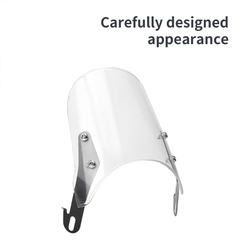 0XXD Windscreen Retro Motorbike Flyscreen Clear Windshield Shield Protects From Debris for Various Motorcycle Models