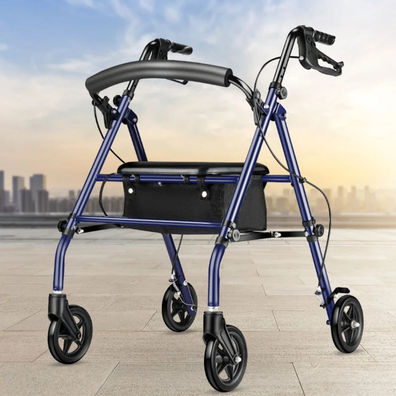 

Elderly Rehabilitation Walking Aid Crutch and Walking Assistant Sit-able Pushcart with Support Anti-fall for Seniors